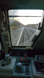 View from D5830 drivers seat at Ruddington station looking towards 50 steps on 23/02/20 - Photo by James Whincup