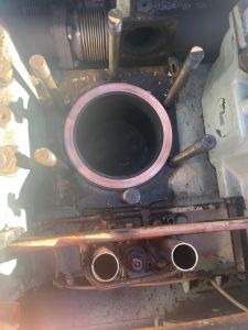 D8098 A3 cylinder head removed with a replacement compression ring in place. Photo by Georgia Williams