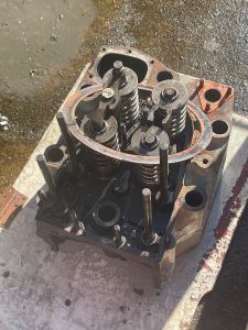The old A3 cylinder head and compression ring ready to be taken back to the T1LC store. Photo by Georgia Williams