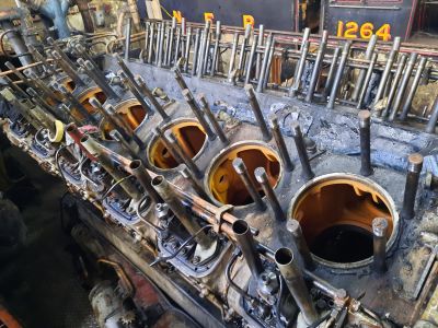 View of the top of the power unit with all the cylinder liners removed. Photo by James Whincup