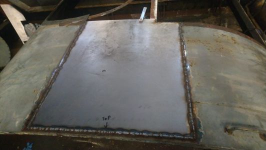 One of the new pieces of roof skin welded in. Photo by Steve Rowston