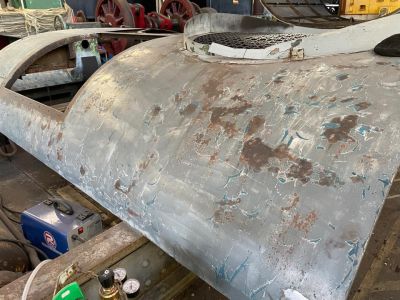 Other sections of the roof have been rubbed down to trace for any rust or holes. Photo by Paul Seaman