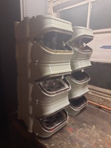 The intermediate cylinder head covers in grey gloss. Photo by James Whincup