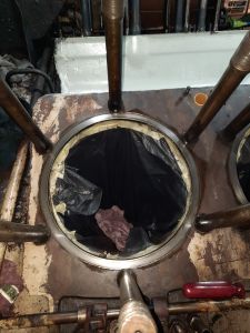 Power unit face where the cylinder liner sits following cleaning. Photo by James Whincup