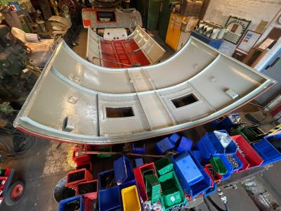 The roof section for over the turbos after being painted in gloss. Photo by Paul Seaman