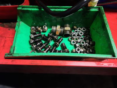 Banjos and other parts after cleaning. Photo by Libby Whincup