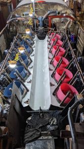 Inside the V of the power unit after a fresh coat of paint. Photo by James Whincup