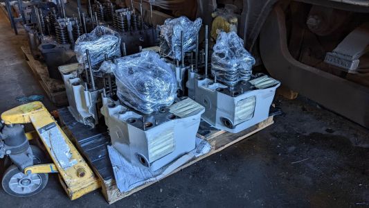 Painted overhauled cylinder heads. Photo by James Whincup