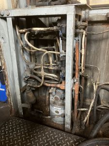 Brake frame in its home before being removed. Photo by Andy Rayson