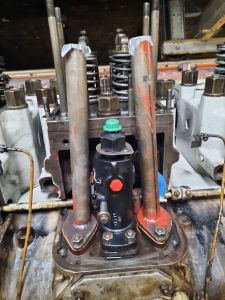 B bank the fuel pumps and push rod tubes have been refitted. Photo by James Whincup