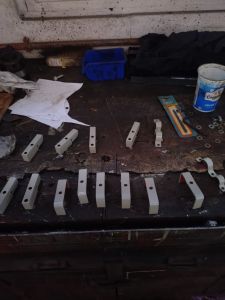 The brackets that hold oil and fuel pipes along the engine. Photo by Steve Rowston