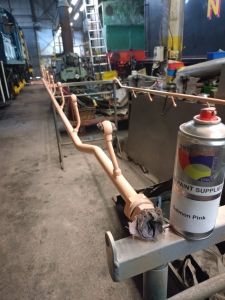More pipework being painted. Photo by Steve Rowston