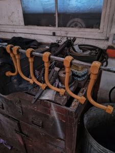 Fuel pipes being repainted. Photo by Steve Rowston.