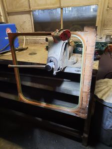 The boiler room window having rotten material cut off. Photo by James Whincup