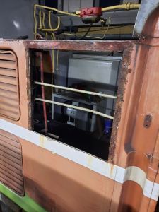 The area where the window frame has been removed from requiring more attention. Photo by James Whincup