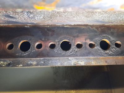 Some of the deterioration on the water rail faces.
Photo by James Whincup