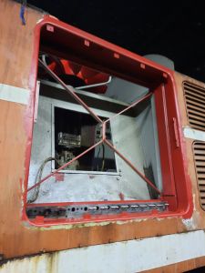 A side radiator area after cleaning and painting in primer. Photo by James Whincup