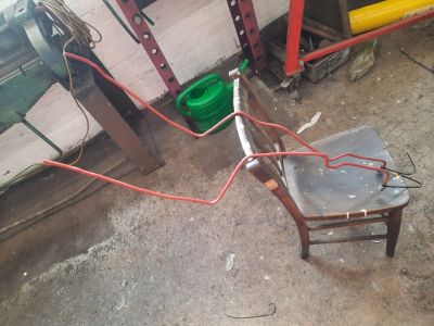 Pipe that has been stripped and painted in primer. Photo by Libby Whincup