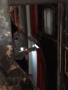 Engine room walls on A side were getting there first coat of gloss. Photo by James Whincup