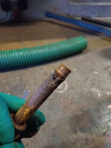 Close up showing why this was a worth while exercise and steel pipes don't last. Photo by Steve Rowston