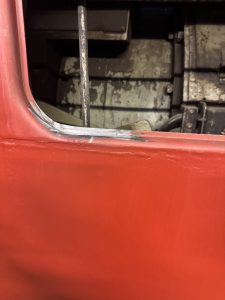 Window frame weld repairs complete. Photo by I W Locomotive Fabrication Limited