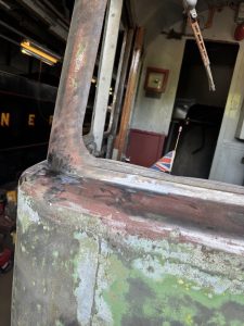 Second man side window frame repairs complete. Photo by I W Locomotive Fabrication Limited