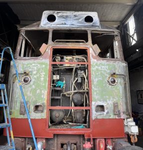 No.1 cab repairs complete and head code panel welded on. Photo by I W Locomotive Fabrication Limited
