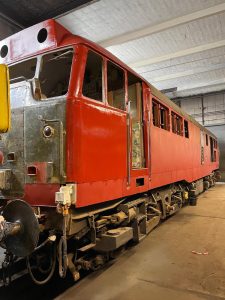 First coat of primer paint on 31463. Photo by Paul Tucker