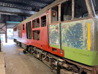 First coat of primer paint on 31463. Photo by Paul Tucker