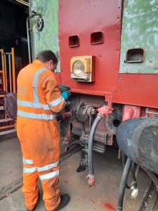 Nose cover holes being marked with drill. Photo by Libby Whincup