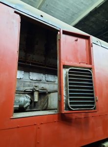 Engine room door refitted after being needle gunned and partially painted. Photo by James Whincup